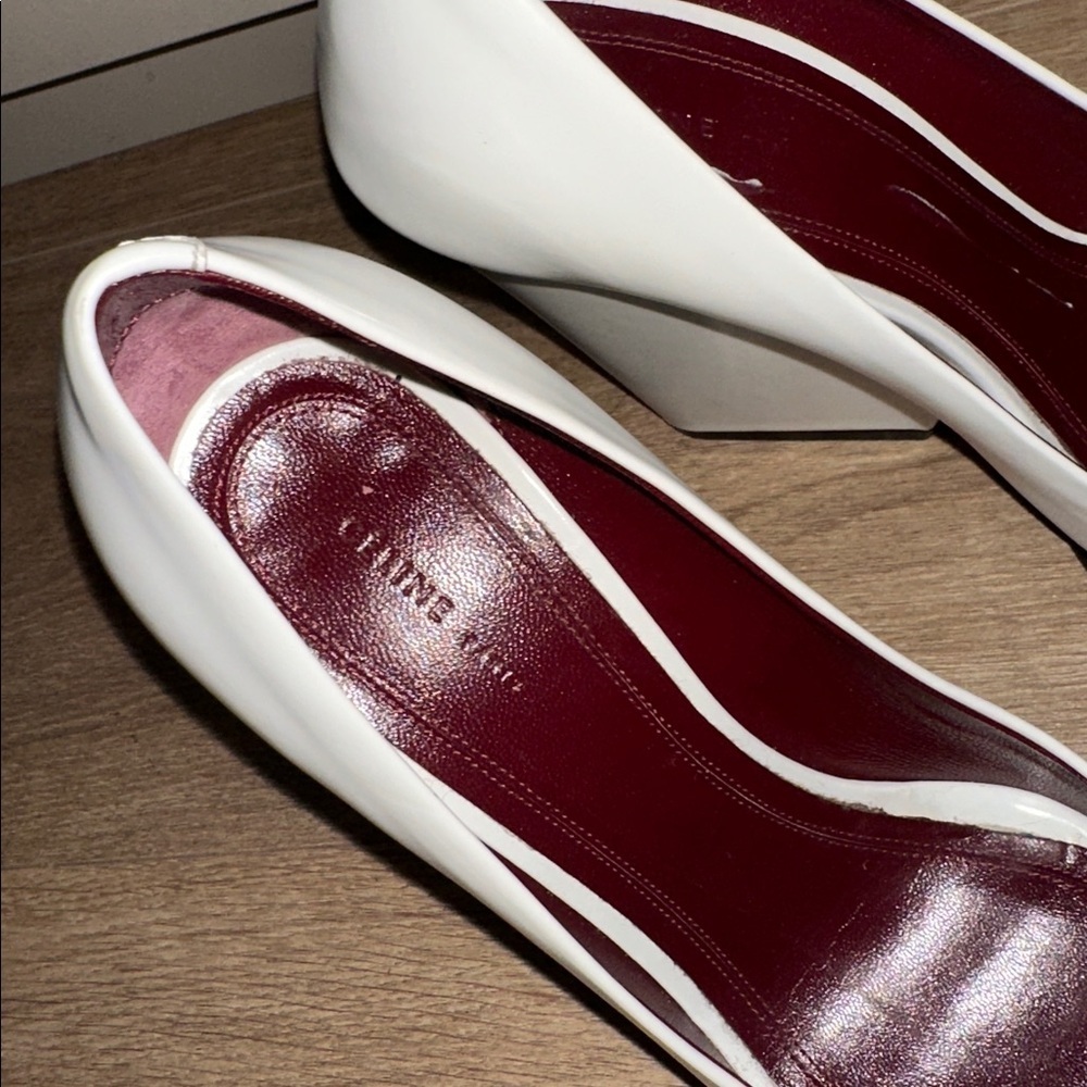 Celine White Wedge Heels size 35.5 - Picture 8 of 8